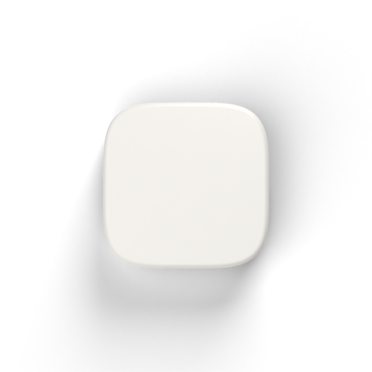 ALIVE Alarm — brikken i hvid, set ovenfra